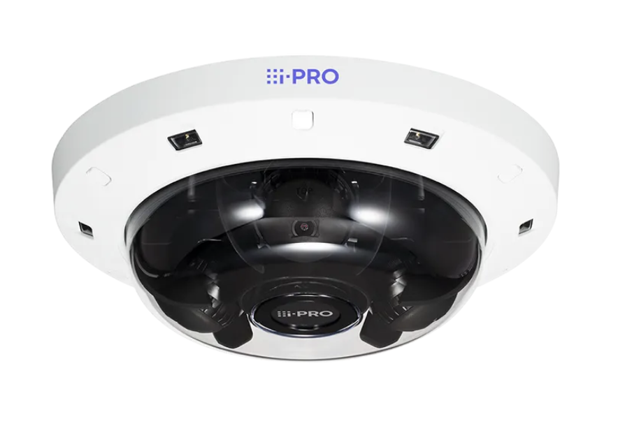 Multi-sensor dome CCTV camera with four independently adjustable lenses