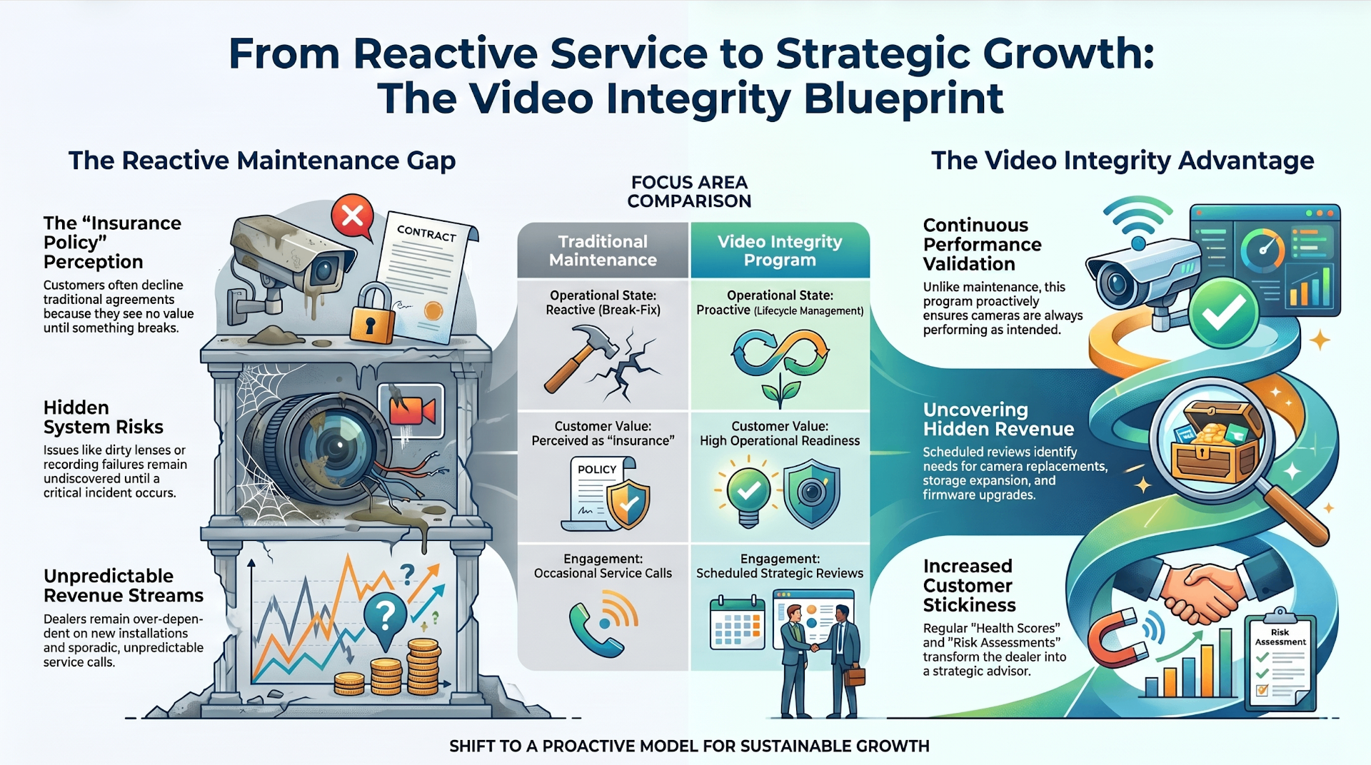 From Reactive Service to Strategic Growth: The Video Integrity Blueprint — comparing traditional maintenance gaps to the Video Integrity Advantage